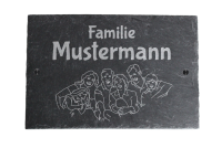 Hausschild mit Gravur Motiv: Familie