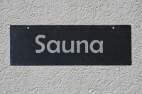 Türschild 30x10 "Sauna"