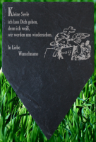 Gedenktafel spitz "Kleine Seele" personalisiert